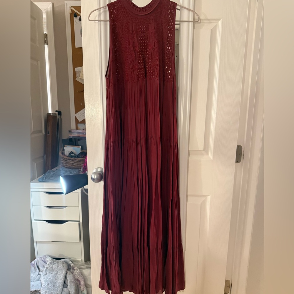 Free People Burgundy Maxi Dress